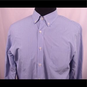 J Crew Dress Shirt Blue Stripes  Size L Large